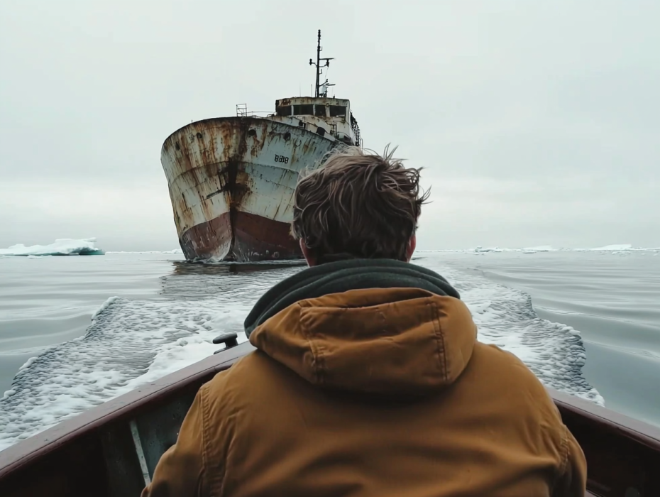 An Abandoned Ship Floats Dangerously Close to a Village – A Man Turns Pale When He Sees What’s On It