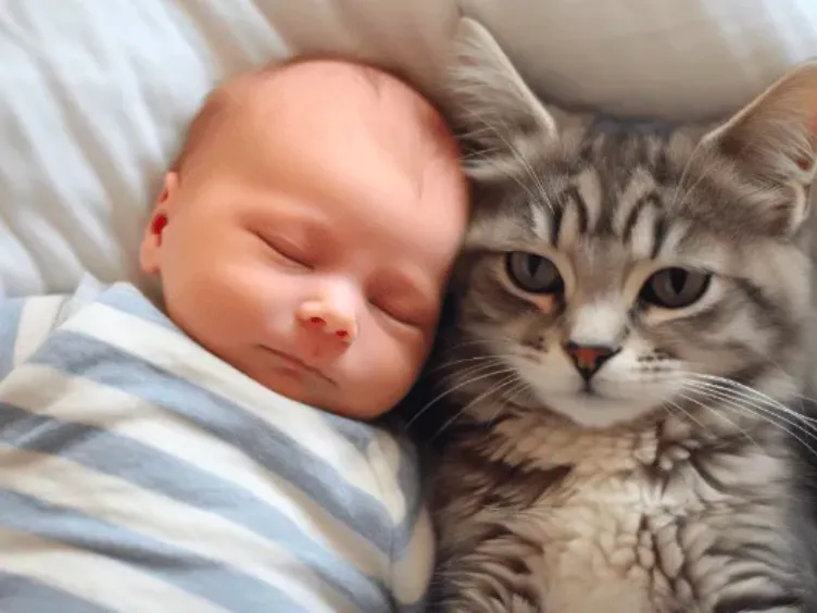 Cat Guarding Baby Every Night - When Parents Sees It, They Bursts Into Tears