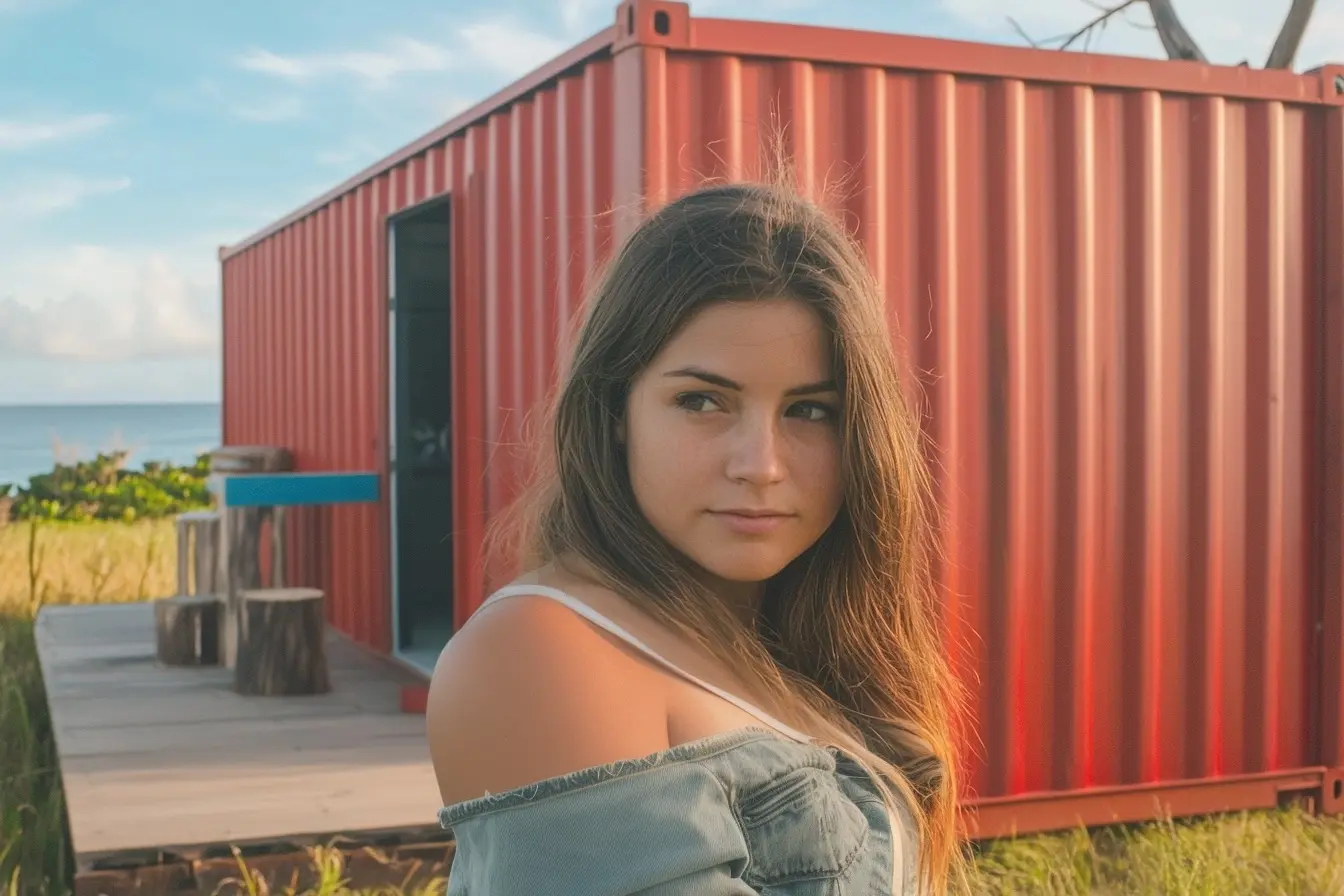 The outside looks like any old shipping container, but wait until you see the inside!