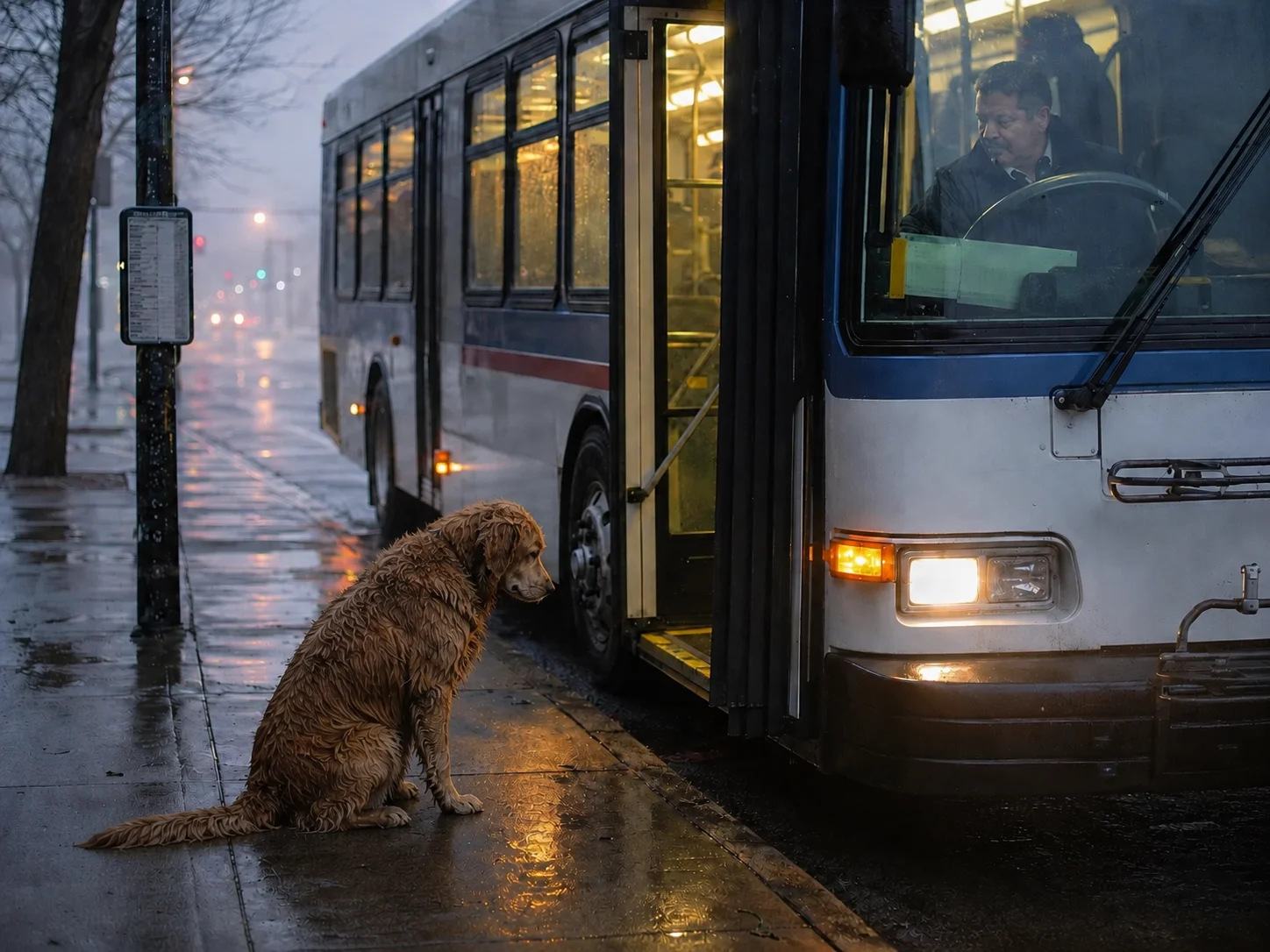 Dog Waits at the Bus Stop Every Day – Bus Driver Finally Learns the Touching Reason Why