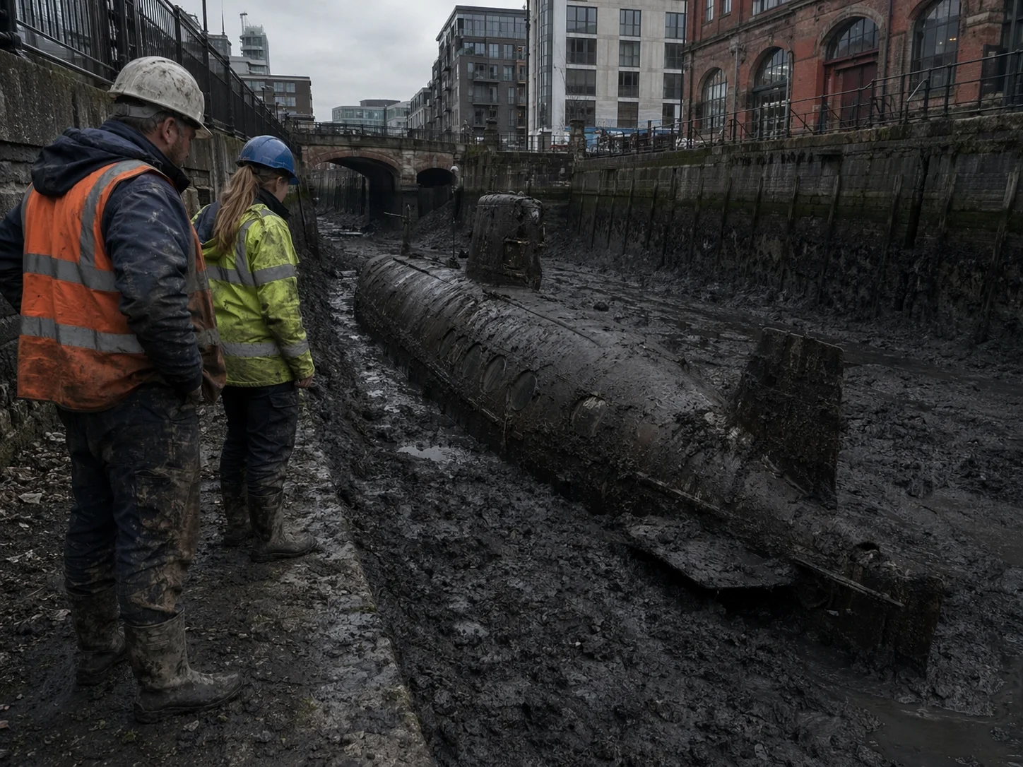 Submarine Emerges in the Middle of the City –Then Maintenance Workers Take a Look Inside