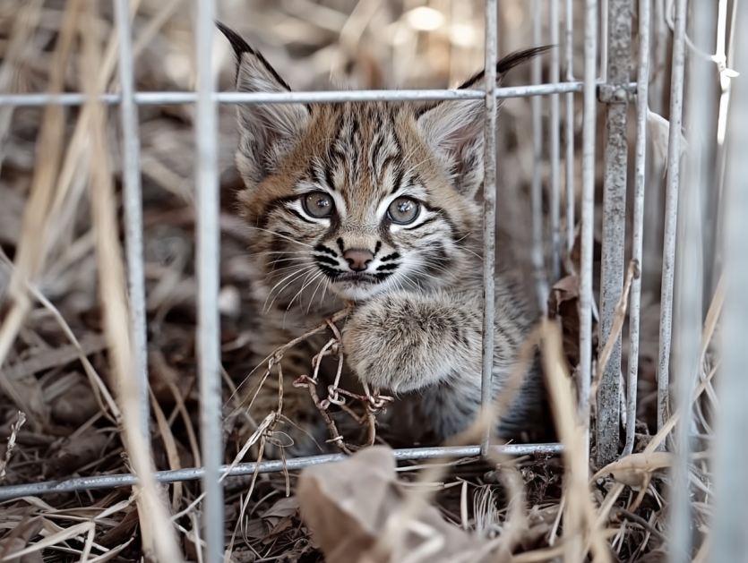 Wild Bobcat Approaches A Woman, and She Decides to Follow