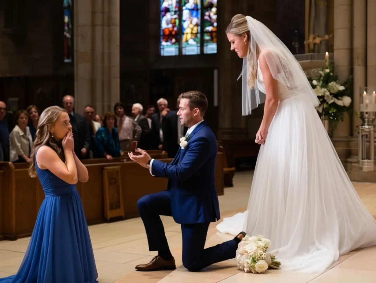 Priest Asks Bride to Step Aside as Groom Proposes to Her Sister—Her Reaction Stuns Everyone