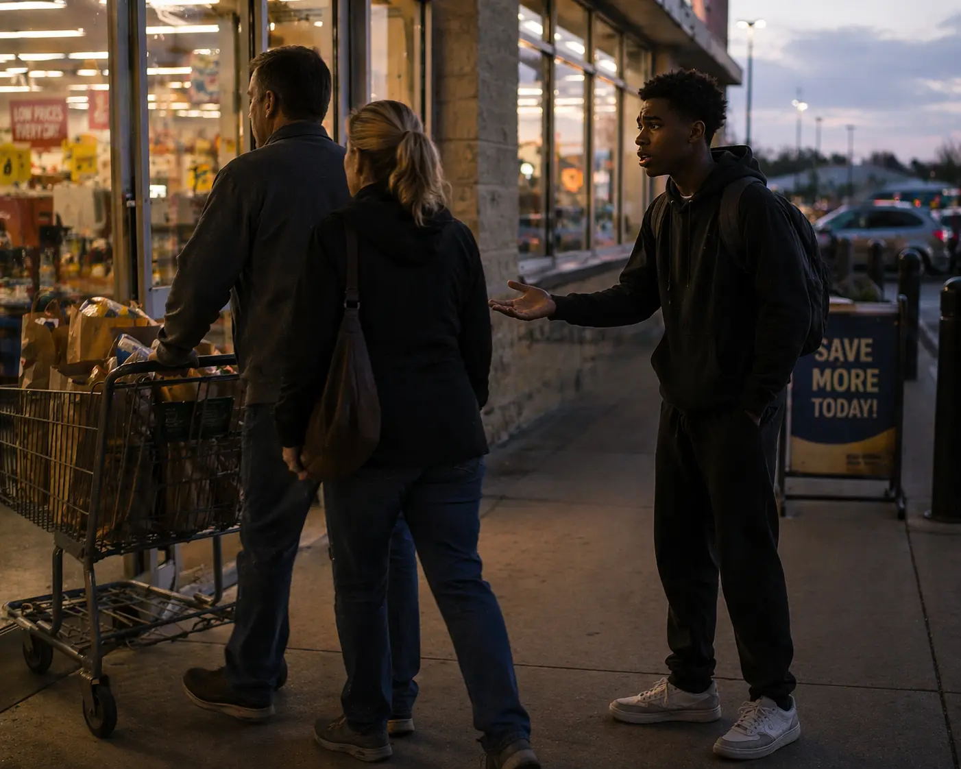 Teen Offers To Carry Groceries For Food, But Once He Heads Inside His World Starts Spiraling