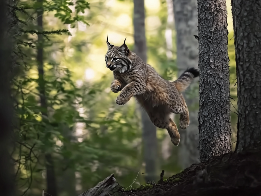 Wild Bobcat Approaches A Woman, and She Decides to Follow