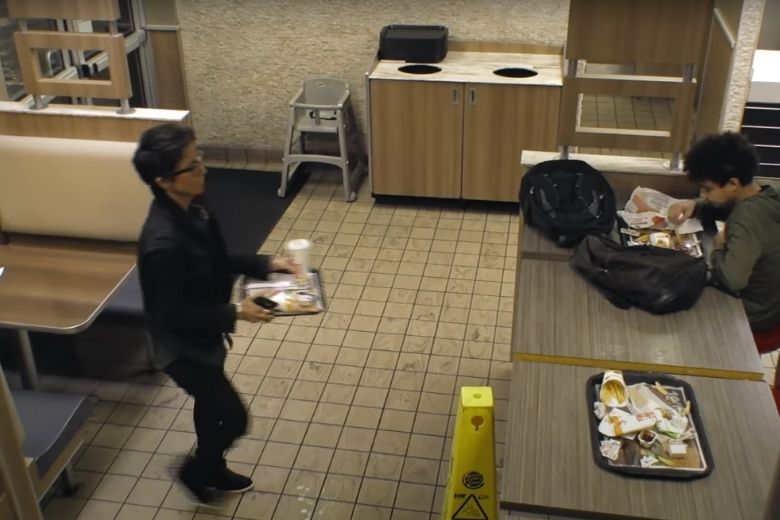 Teens Bullying Boy At Burger King, Don’t Notice Man On Bench