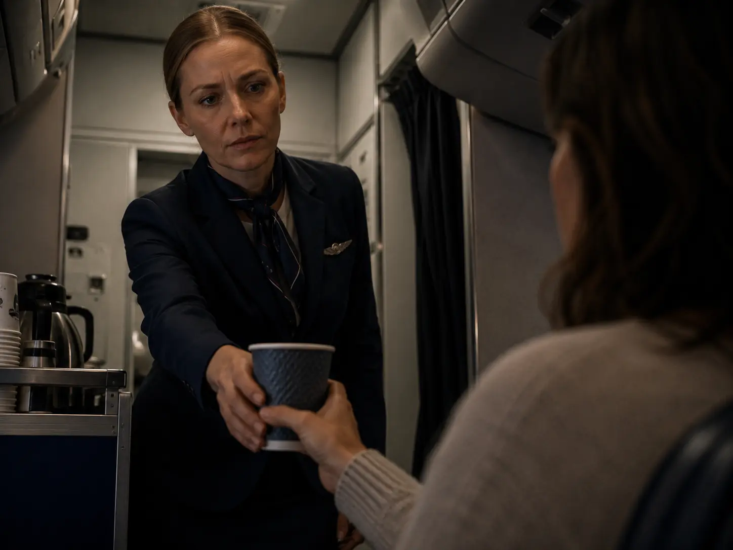 The Flight Attendant Kept Glaring at Me – Then She Slipped Me a Note That Made My Blood Run Cold 