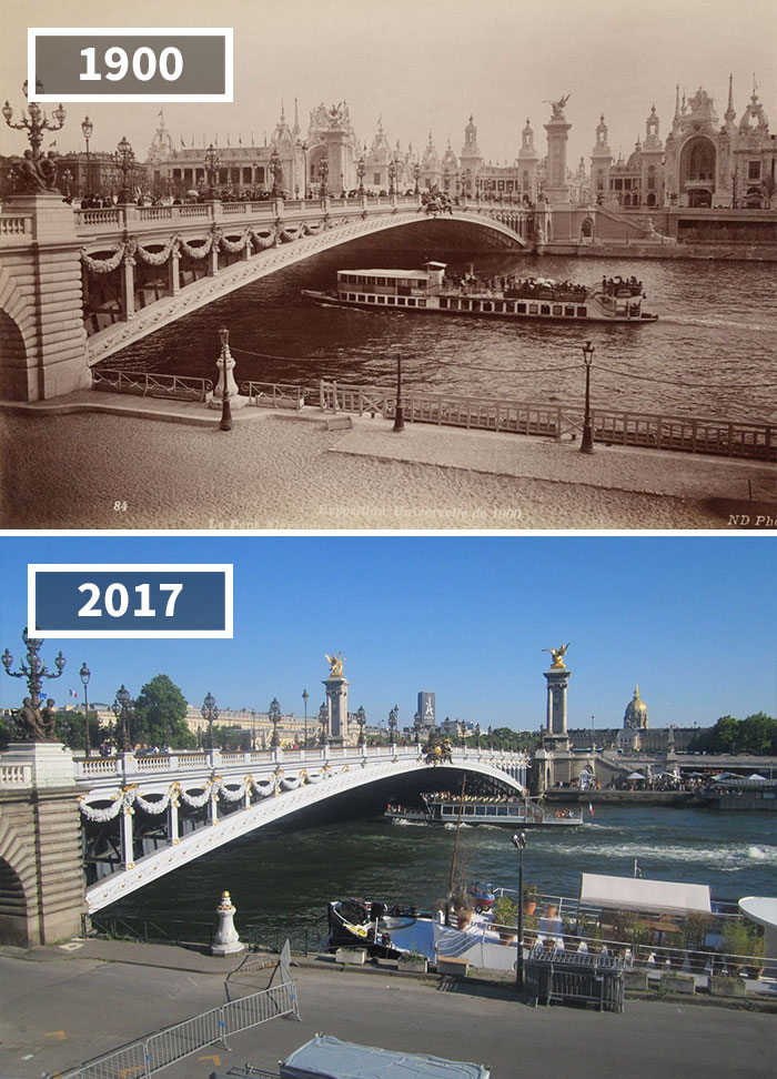 These photo's were taken 100 years apart and it's crazy how much the world has changed!