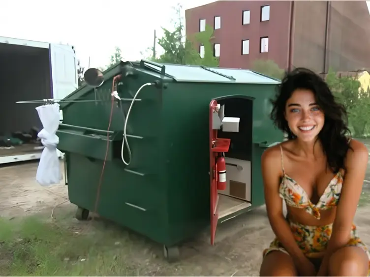 Sie werden nicht glauben, wie diese junge Frau einen Müllcontainer in ein kleines Haus verwandelt hat - das Innere wird Sie überraschen!