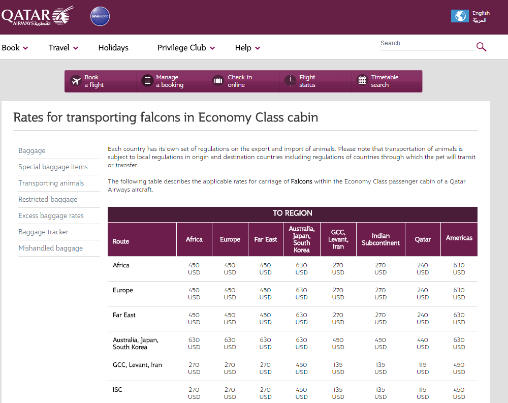 Qatar Flugticket Falken