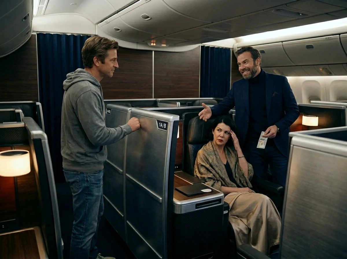 Arrogantes Paar schnappt sich die Luxus-Suite im Flugzeug – bis der eigentliche Bewohner auftaucht und das hier tut…