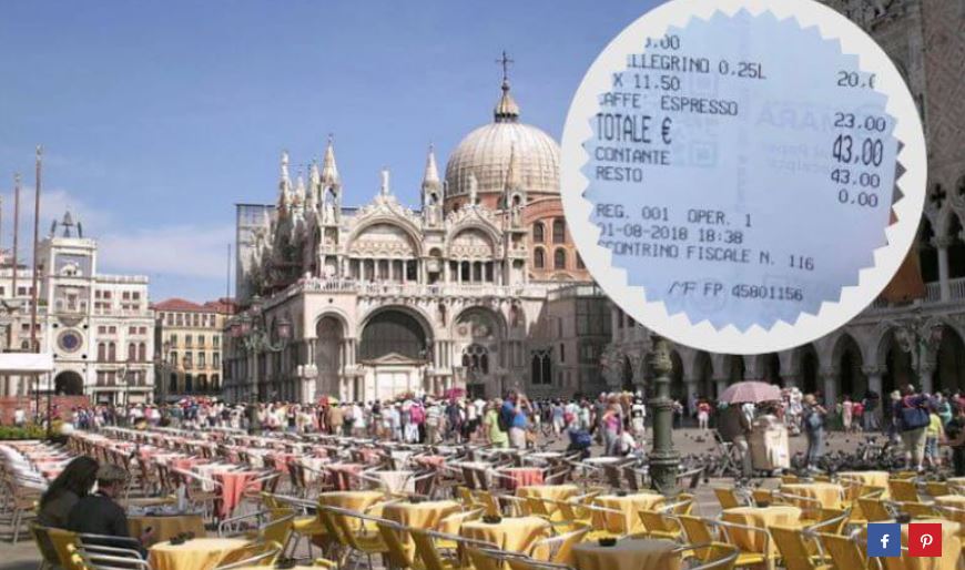 Tourist in Italien ist sprachlos: “habe 43 Euro für 2 Tassen Kaffee und 2 kleine Wasser gezahlt!"