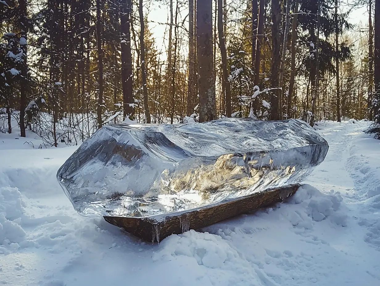 Ein Bauer ging in den Wald, um Brennholz zu holen - aber er fand etwas, das von Eis umhüllt war.