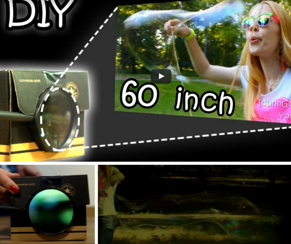 DIY: Smartphone Projektor mit einer Schuhkarton! Bild wird 16x an die Wand vergrößert!