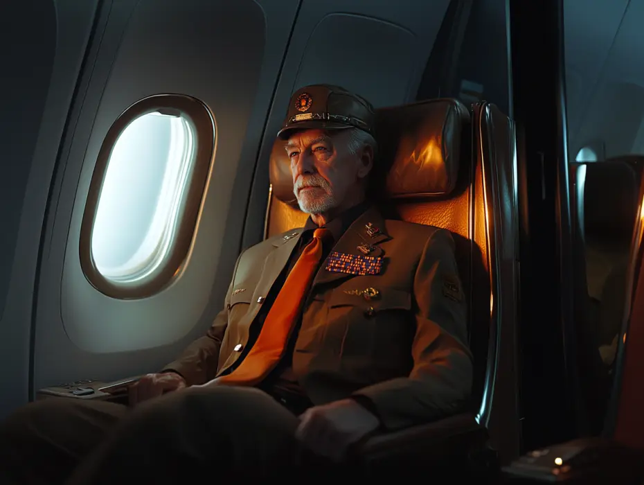 Frau gibt Sitzplatz im Flugzeug für Veteran auf und wird blass, als sie erfährt, wer er wirklich ist!