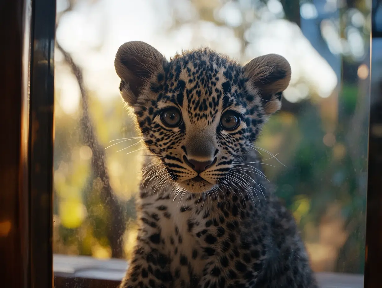 Ein verwaister Leopard klopfte jeden Morgen an ihre Tür. Eines Tages ließ sie ihn endlich herein