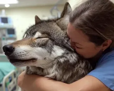 Wolf bricht ins Krankenhaus ein - Krankenschwester zu Tränen gerührt über das, was er im Maul trägt