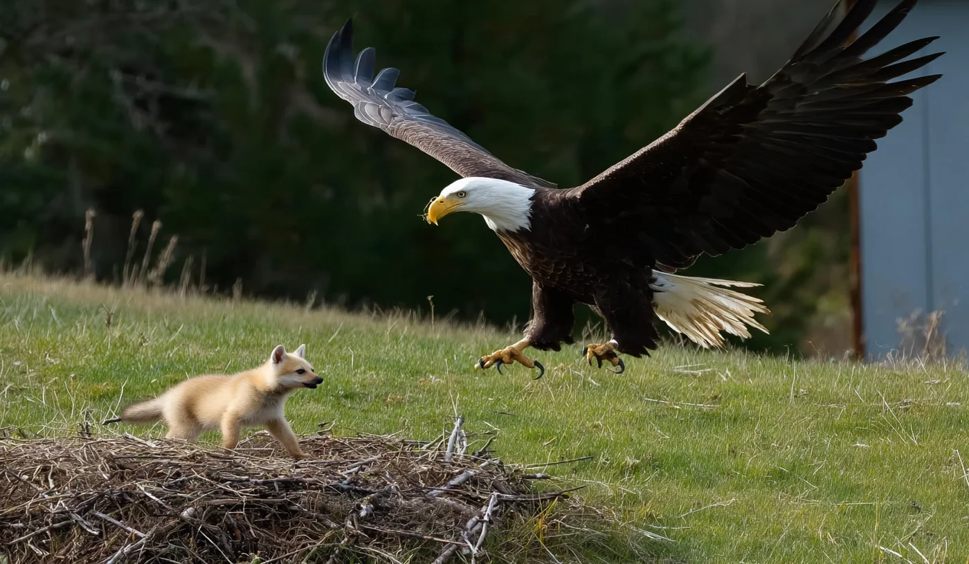 Adler schnappt Baby-Fuchs aus dem Garten - was die Nachbarn entdecken, wird Sie umhauen!