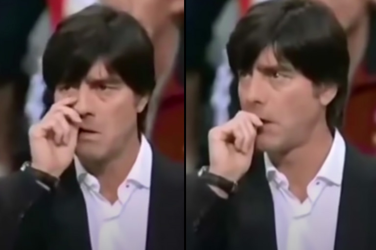 7 Mal als Joachim Löw vor der Kamera bei etwas erwischt wurde, das er nicht tun sollte