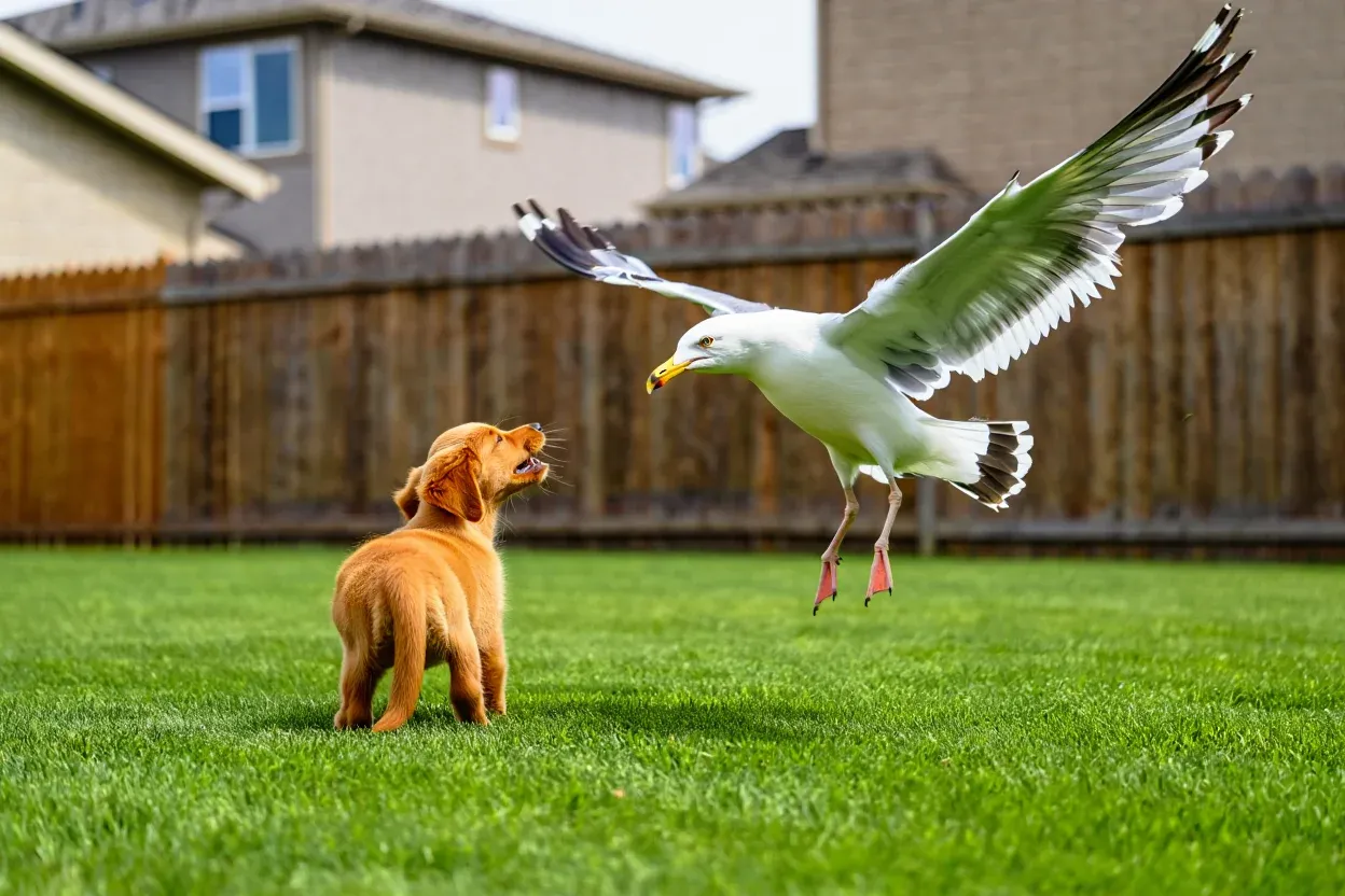 Möwe schnappt sich Welpen aus dem Garten – Was die Nachbarn entdecken, wird dich umhauen!