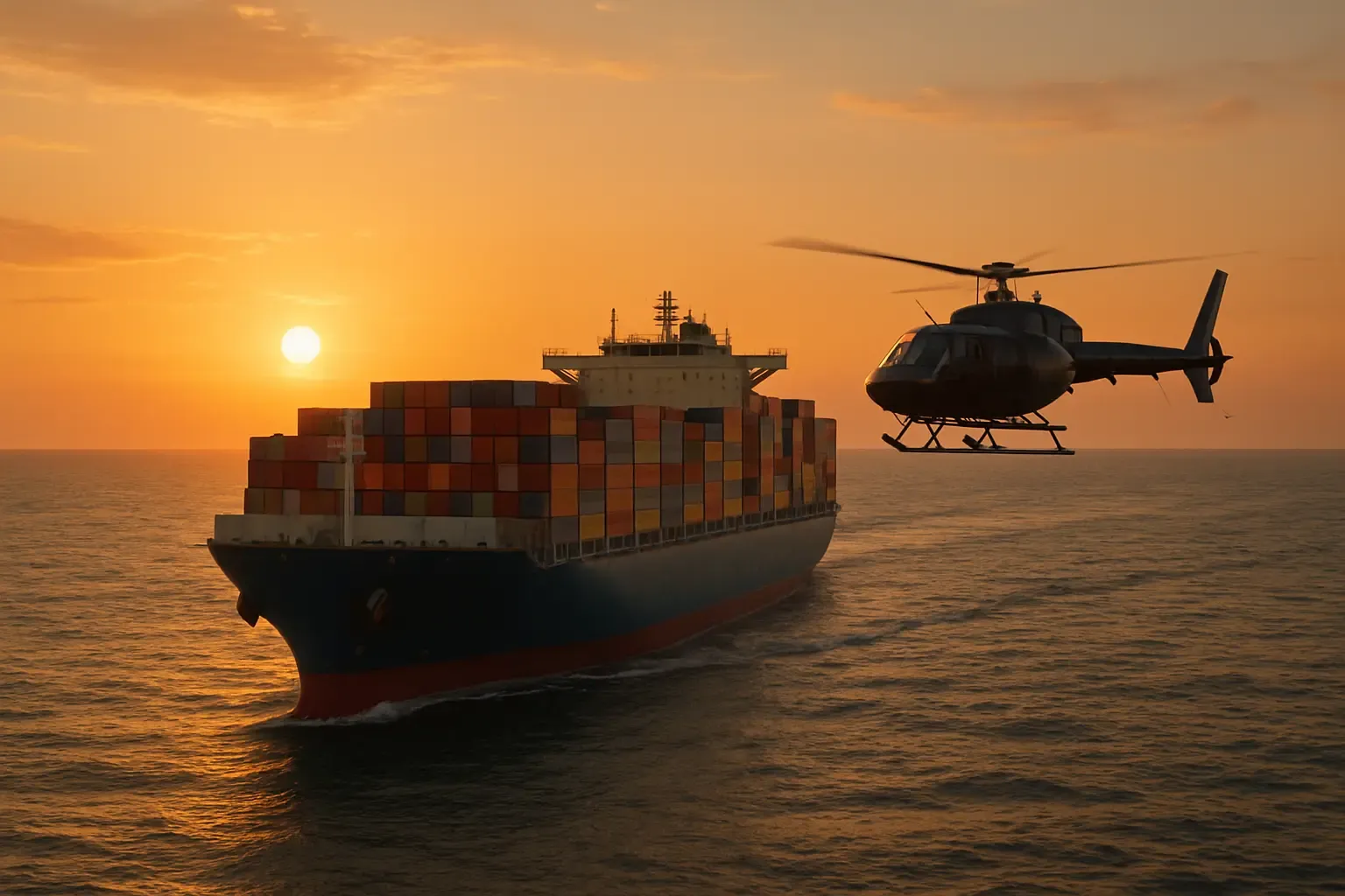 Hubschrauber jagt Containerschiff über das offene Meer – doch was die Besatzung tut, um zu verschwinden, ist unglaublich.