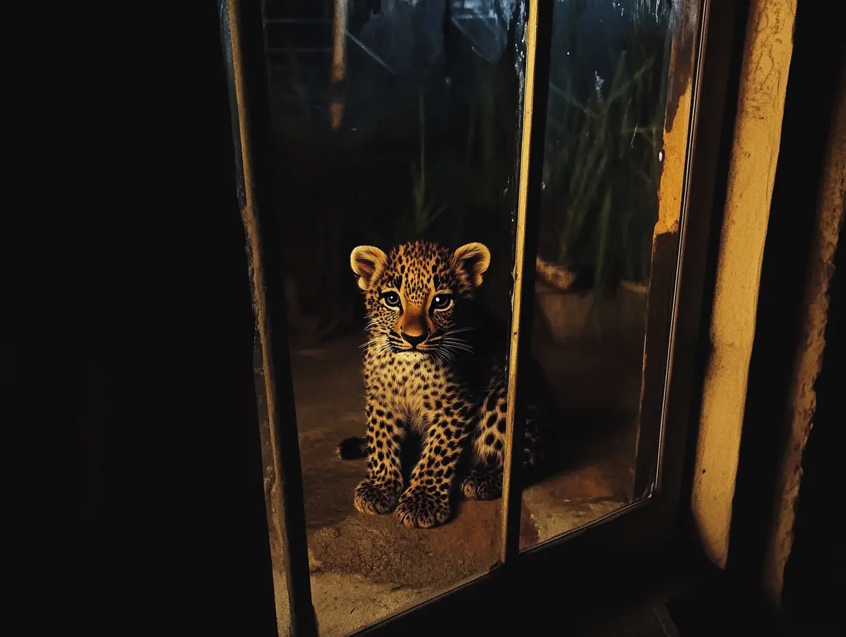 Ein verwaister Leopard klopfte jeden Morgen an ihre Tür. Eines Tages ließ sie ihn endlich herein