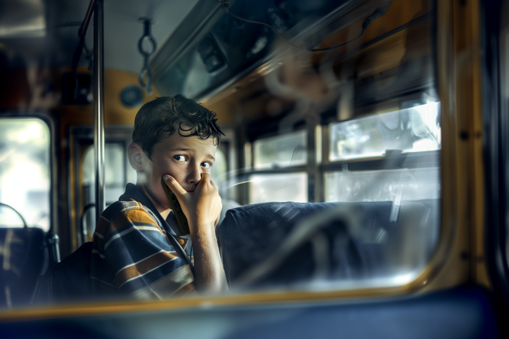 Um menino sente o cheiro de algo estranho no ônibus escolar, dá uma olhada no motorista e liga para o 911