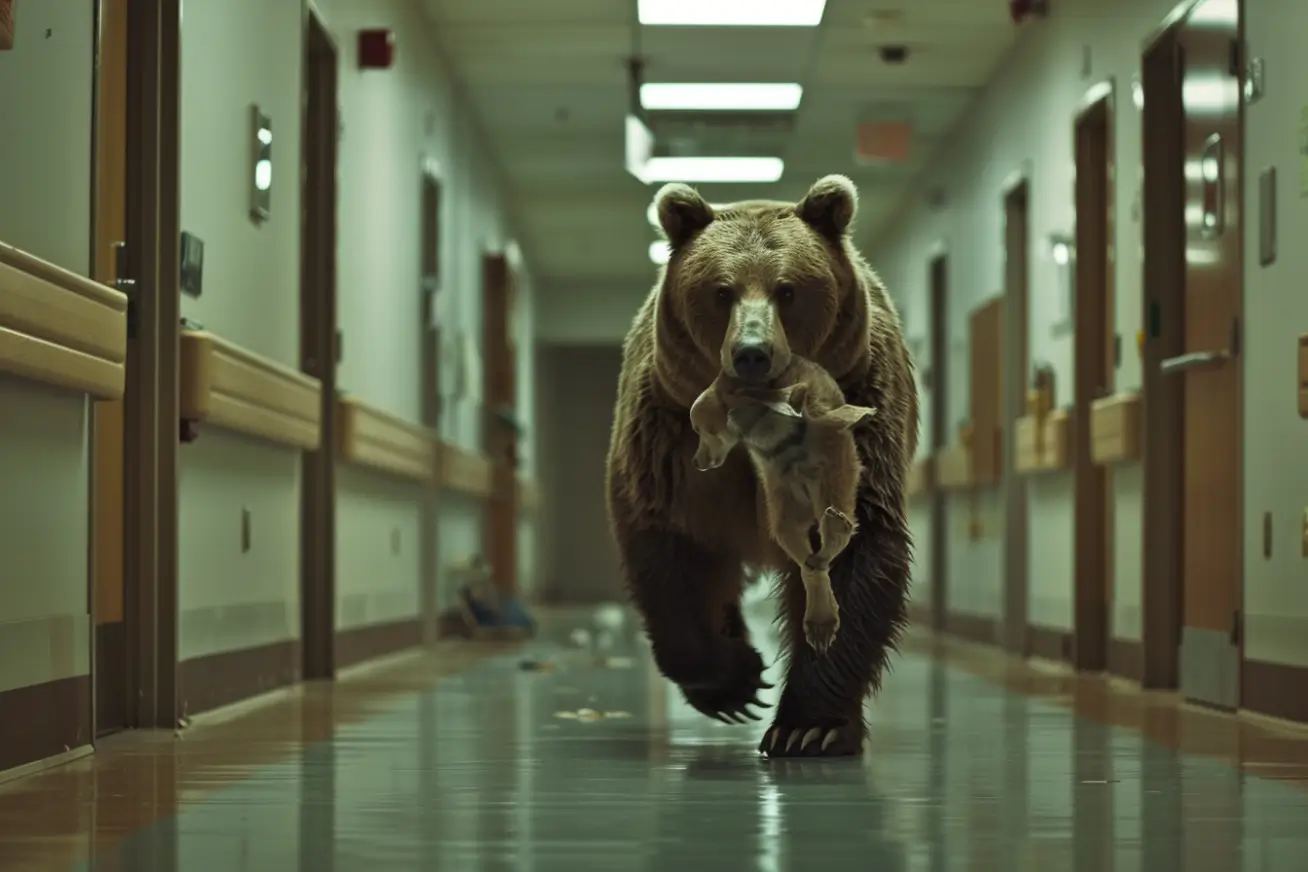 Urso invade hospital - enfermeira fica em lágrimas com o que ele carrega na boca