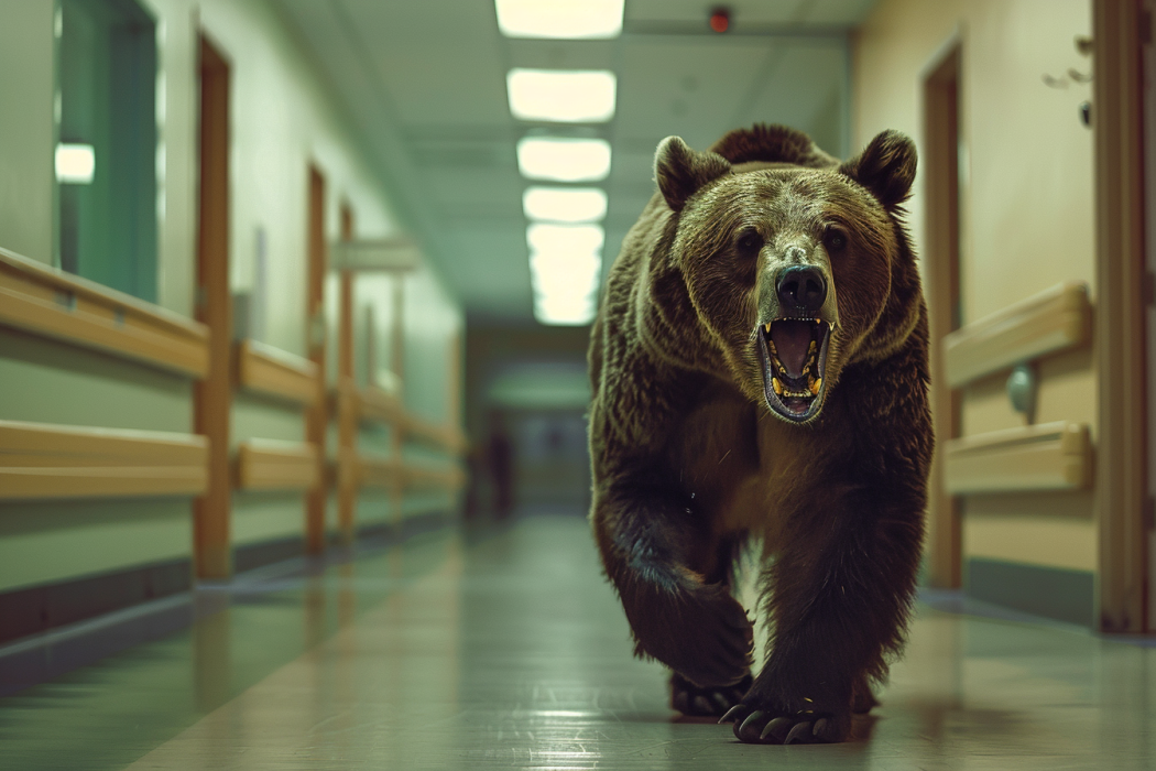 Urso invade hospital - enfermeira fica em lágrimas com o que ele carrega na boca
