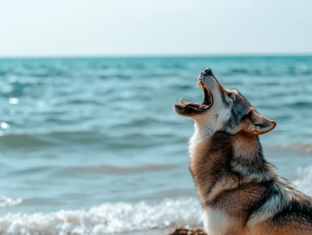 Uma mulher segue um lobo até o mar depois que ele se aproxima dela na praia - o que ela encontrou partiu seu coração