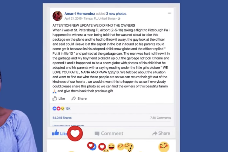 Vrouw ziet man huilen op het vliegveld nadat hij een pakketje moest weggooien
