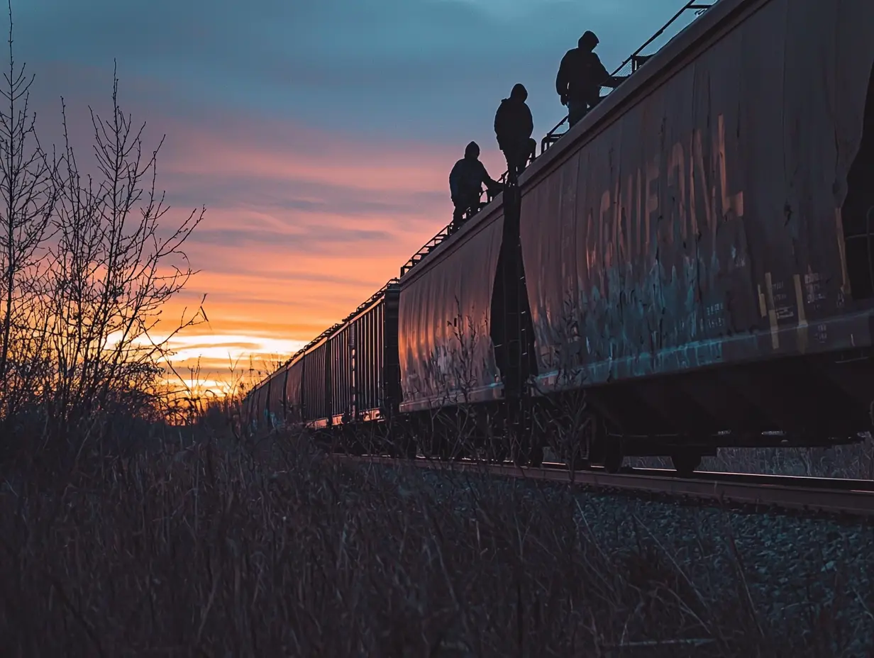 Eles pensaram que roubar um trem de carga seria fácil, mas um trabalhador está no caminho deles.
