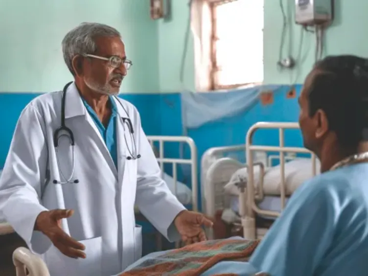 Um homem faz um exame de rotina e o médico olha para a radiografia e sussurra: "Me desculpe"