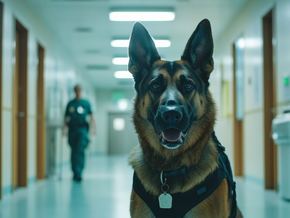 Os funcionários ficam horrorizados quando um cachorro entra no hospital carregando este..