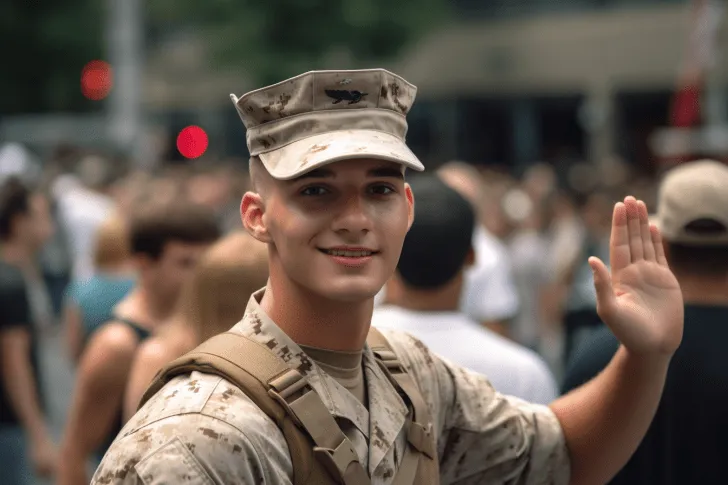 Um fuzileiro naval corre para casa para cumprimentar sua esposa, mas fica surpreso quando a vê