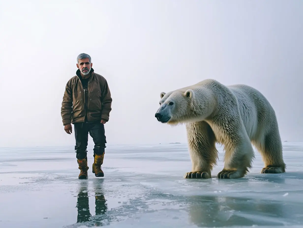 Myślał, że jest sam na lodzie - dopóki nie pojawił się gigantyczny niedźwiedź polarny