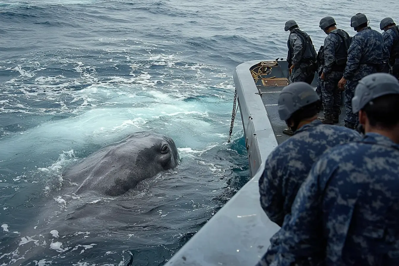 Znalezione nagranie: Marine staje twarzą w twarz z gigantycznym stworzeniem pod wodą