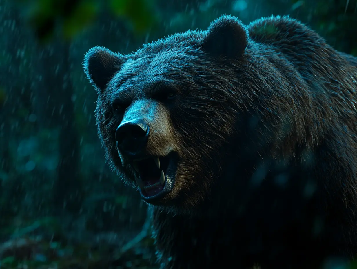 Un impiegato d'albergo decide di uscire per una pausa, ma non si accorge dell'orso che si aggira all'esterno