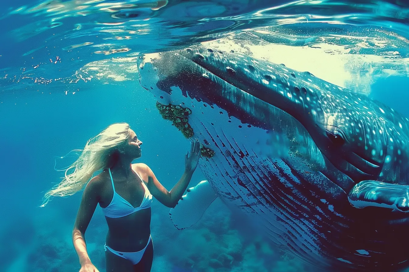 La balena gigante non lascia in pace il subacqueo - Poi si accorge del motivo terrificante