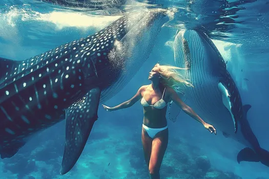La balena gigante non lascia in pace il subacqueo - Poi si accorge del motivo terrificante