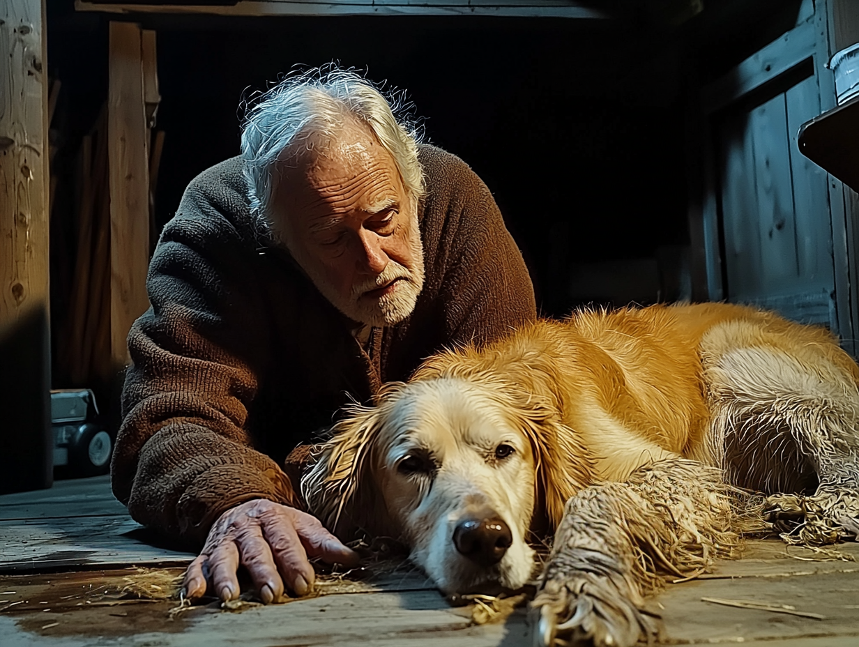 Un uomo trova un cane sull'orlo del congelamento, ma quello che nascondeva sotto la pancia è incredibile!