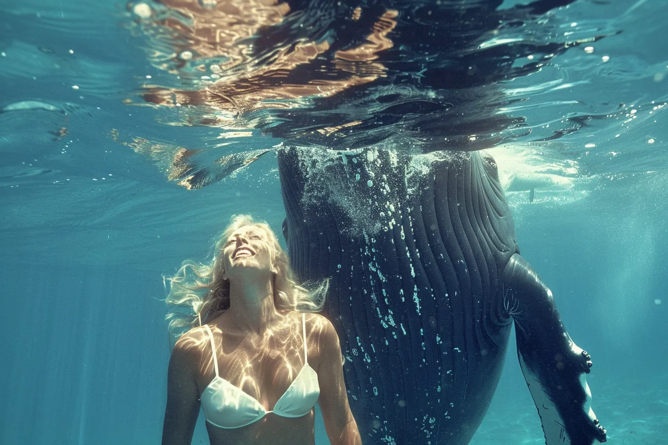 La balena gigante non lascia in pace il subacqueo - Poi si accorge del motivo terrificante