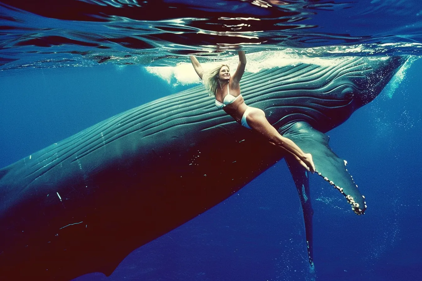 La balena gigante non lascia in pace il subacqueo - Poi si accorge del motivo terrificante