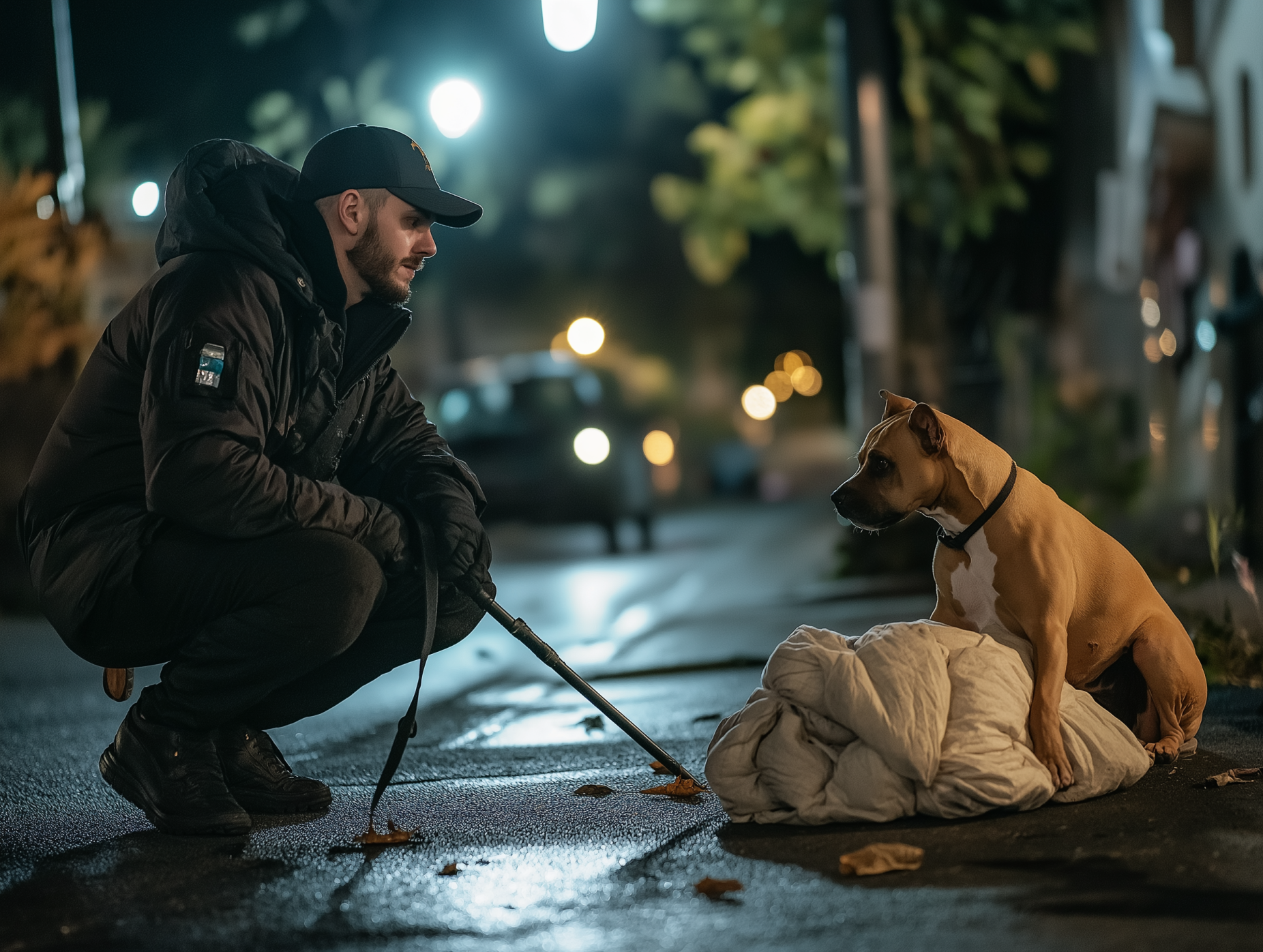 Cane che piange si rifiuta di lasciare la coperta. La donna chiama immediatamente il 911 quando vede ciò che sta custodendo