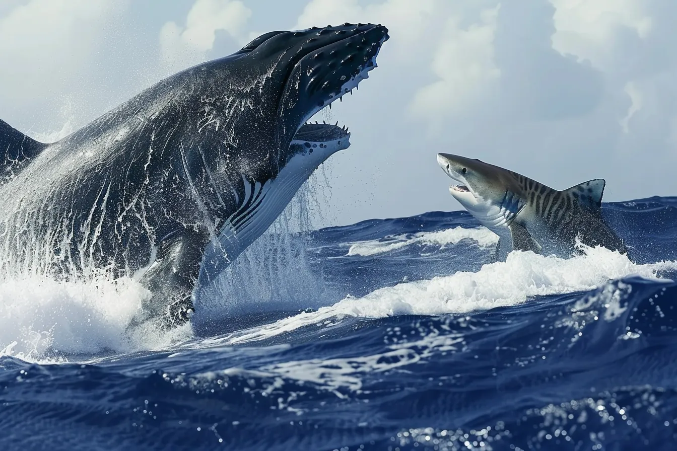 다이버를 내버려두지 않는 거대한 고래 - 그리고 그녀는 그 무서운 이유를 알아차립니다