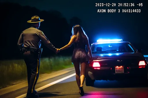 Bijzondere beelden onthuld: Vrouw filmt stiekem verzoek van politie om kofferbak te openen!