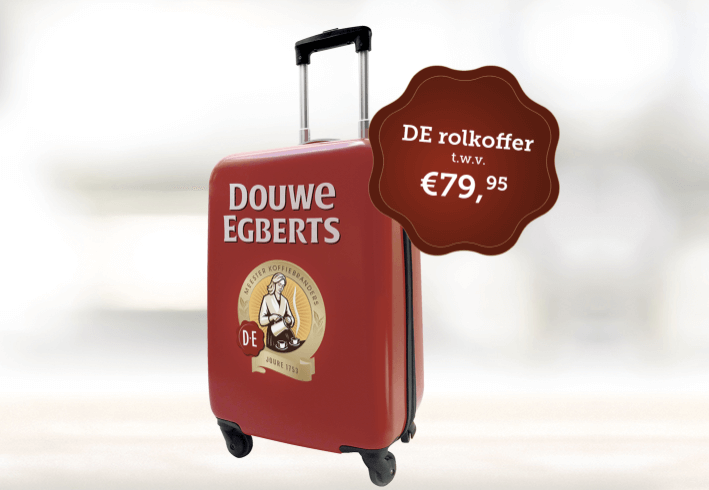 Wie heeft er lieve buren? Doe mee en pak een rolkoffer van Douwe Egberts mee!