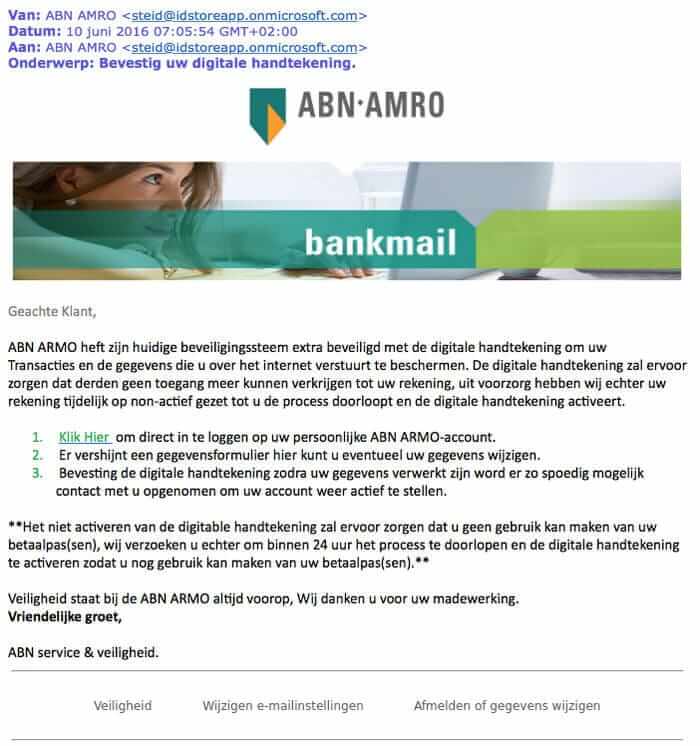 LET OP: Trap niet in een nieuwe phishing e-mail over het bevestigen van je digitale handtekening!