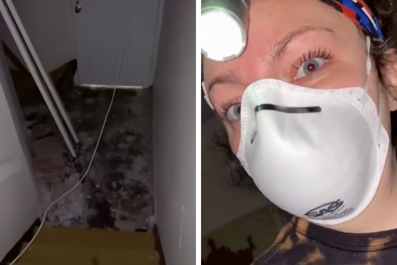 Toen deze vrouw haar badkamerspiegel van de wand haalde, onthulde ze een duister geheim