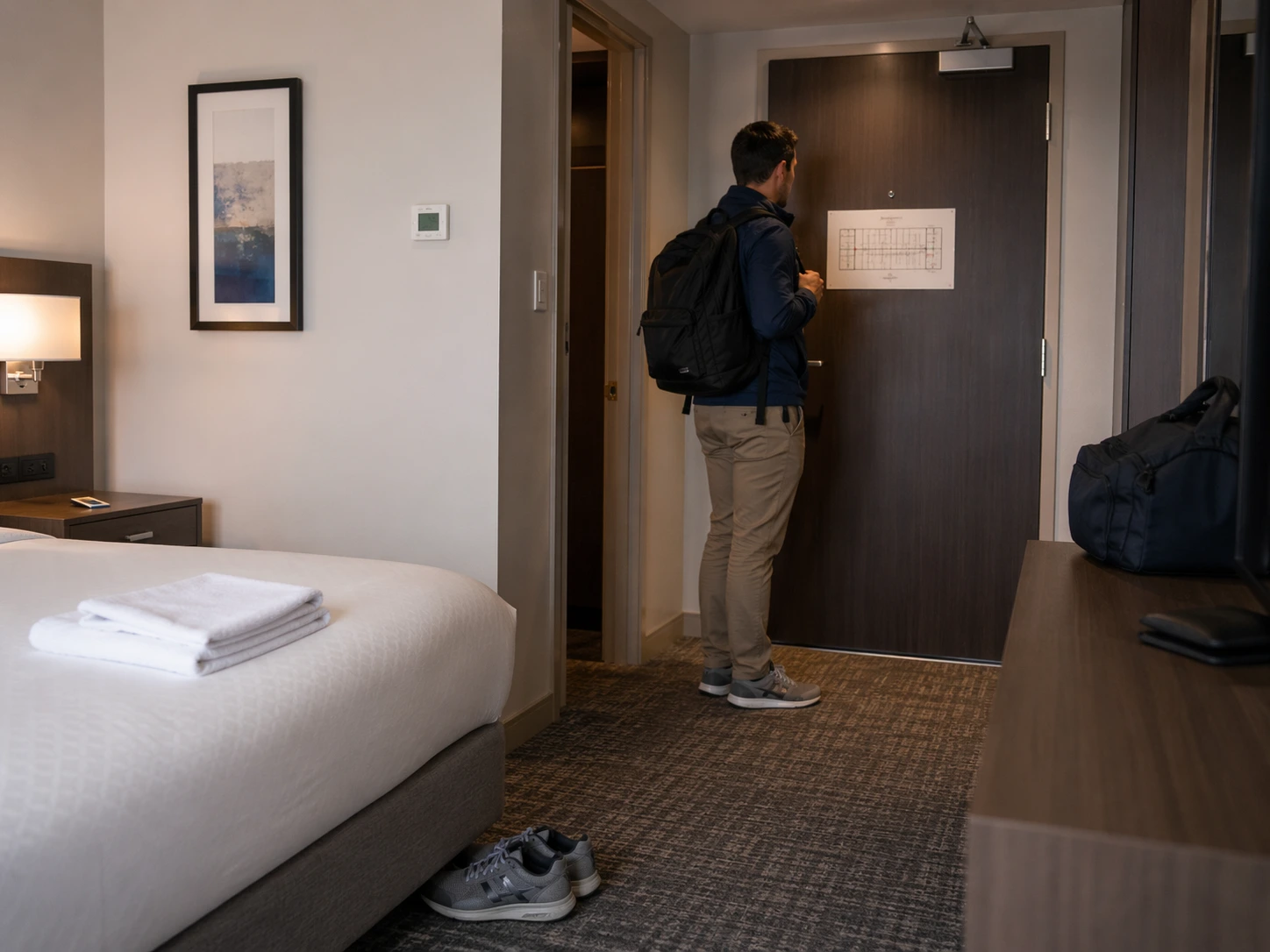 Leg altijd een handdoek onder de deur van je hotelkamer. Dit is waarom.
